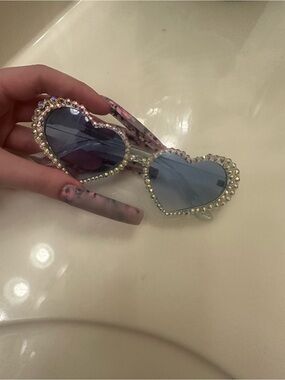 blue sparkly sunglasses